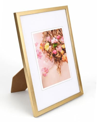 Holz Bilderrahmen Plexi Foto Rahmen Collage Wanddeko Poster S111: Farbe: Gold | Format: 15x20
