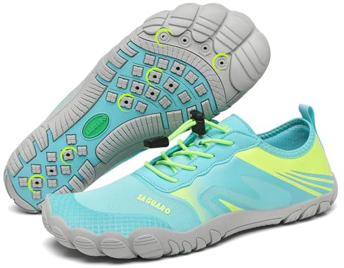 SAGUARO Femme Chaussures d'eau Séchage Rapide Respirant Chaussons de Plage Été Homme Chaussures Aquatique pour Extérieur Sport Natation Plongée, Turquoise 39 EU