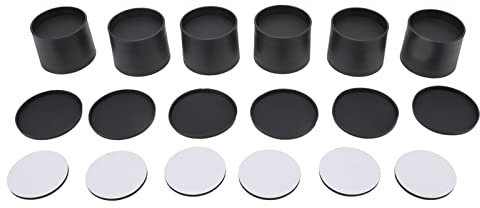 AAGAZA Table Sofa Riser, 6PCS Round Furniture Hightening Pads Raised Bed Blocks ABS Silicone Bed Lifts Risers Furniture Bed Legs Protectors Desk Leg Riser for Couch Home Office Black 3.35 x 2.56in
