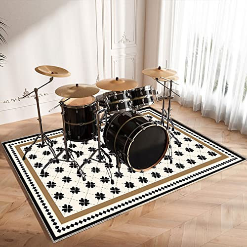 CDVR Schlagzeugteppich Drum Teppich Schlagzeug Teppich Schallschutz Teppich Schallschutzmatte rutschfeste Trommel Teppiche Schallschutzdecke, Drum Rug Matte Drumteppich 100 x 80 cm - Verdickter
