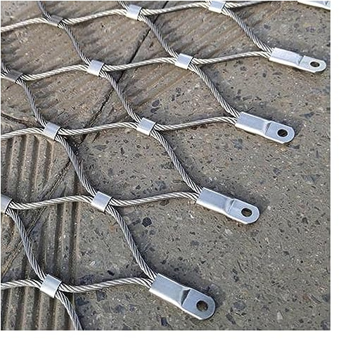 VXHCS 304 Edelstahl-Seilnetz, Flexibles Seil-Geländer-Netz, Galvanisierte Drahtzaunrolle, für Garden Farm Treppenbalkon, Anpassbar (2x2m)