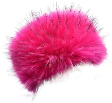 Asudaro Damen Pelzmütze, Fellmütze Pelzmütze Damen mütze Wintermütze Faux Fuchs Pompom Pelz Warm Weich Stirnband Hut Kopfbedeckung Plüsch Samtkappe Rosenrot