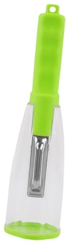 Pelador de Frutas y Verduras con Caja de Almacenamiento, Pelador de Verduras Multifunción de Acero Inoxidable con Recipiente Adecuado para Zanahorias, Patatas, Melones,