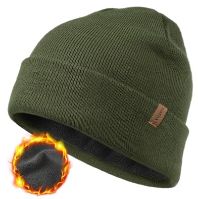 FURTALK Classic Beanie Mütze Herren mit Weichem Fleecefutterr Unisex Strickmütze Warm Bequem Wintermütze für Damen