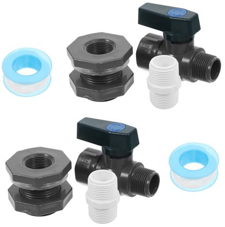 BESPORTBLE 2satz PVC Für Garten Mit Schottverschraubung Wasserumsteller Für Regentonnen Absperrung Für Gartenschlauch Adapter Für Wassertank Aquarien Und Pools