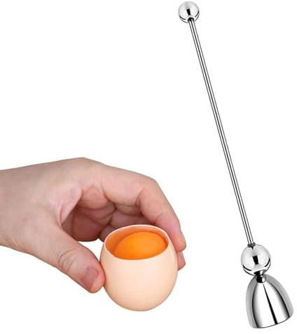 Aczyqws Egg Shell Remover, Egg Opener, Stainless Steel Egg Cracker Topper, Eggshell Cutter, Stainless Steel Kitchen Tool, for Soft-Boiled Eggs and Egg Crackers