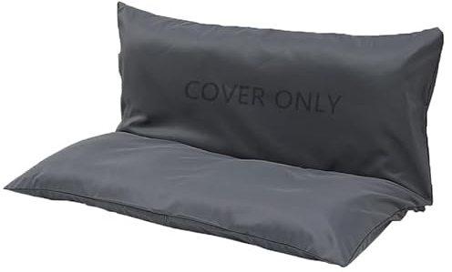Three Seat Swing Replacement Cushions Cover ONLY, Anti-Slip Tie Rope Design Bench Cushions Cover for Outdoor Furniture, Zipper Easy to Change Porch Swing Cushions Cover (Dark Gray, 60W x 40D x 4T)