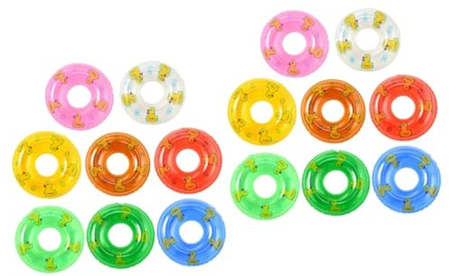 Abaodam 16pcs Mini Floating Swim Ring Bathtub Toy Boys and Girls Shower Photo Props Decorations for Party