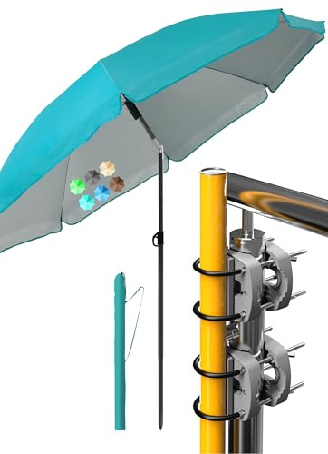 4smile Sonnenschirm Balkon Ø 180cm im 4-in-1 SET, Türkis