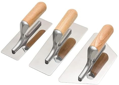 Tagtight 3 Pack Venezianische Glättekelle Spachtel Werkzeug, Putzkelle Maurerkelle Aus Edelstahl, ergonomischem Handgriff, Venezianerkelle, Stuckateurkelle Trockenbau und Verputzer Werkzeug Set
