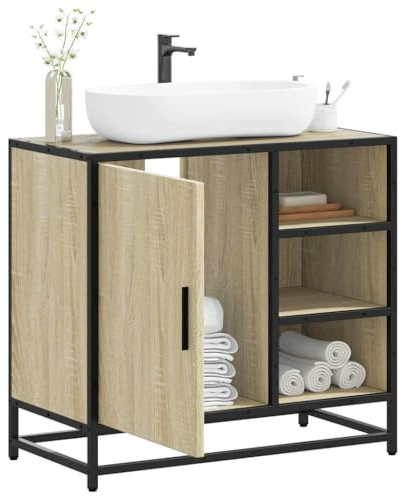 GCHDHAPB Möbelset, badrumsmöbler set-badrum handfat skåp Sonoma ek 65 x 33 x 60 cm konstruerat trä