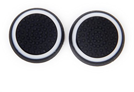 Universal Dual-Color Non-Glowing Keycap for PS4 PS3 Xbox One Xbox 360 Controller, White Silicone Joystick Thumb Grip Caps (2-Pack)