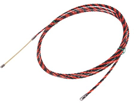 HAMPPLIES Electrician Threading Device Cable Wire Puller with Rotatable Head Wheel Steel Fish Tape for Electrical Wiring Installation in Conduits Walls Floors Construction Hand Tool