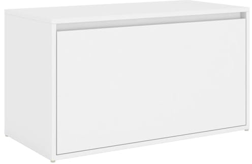 Tomostar Banc de Rangement, Coffre de Rangement Bout de Lit Banc à Chaussures 80x40x45 cm Blanc Bois d’ingénierie