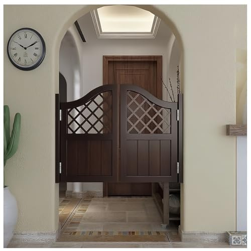 Solid Wood Saloon Door with Hinges - Two-Way Open Interior Swinging Door for Kitchen Bar Partition