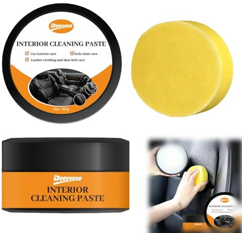 Generisch Nettoyant intérieur de voiture, 160 g, pâte de nettoyage multi-usages, nettoyant pour cuir, plastique, textile, crème de nettoyage nourrissante pour l'entretien de la voiture (1 pièce)