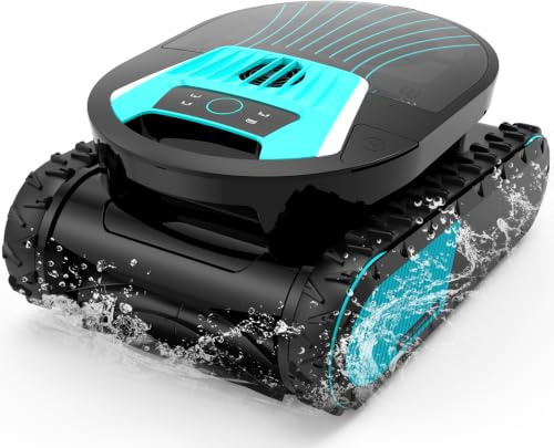 BRINBO Pleco PRO Robot Piscina Pareti e Fondo, Autonomia 210 Min, Linea d'Acqua, Doppio Filtro, 7 modalità, Gestione Via App, per Piscine Fino a 200 m²,Ossidiana