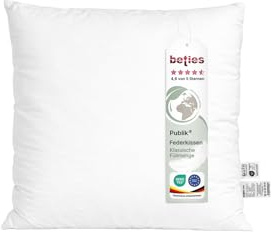 beties - Publik - Feder Füllkissen 45x45 cm – 560 g Enten- & Gänsefedern – Innenkissen Inlett & Kissenfüllung – formstabil, waschbar – Sofakissen & Dekokissen