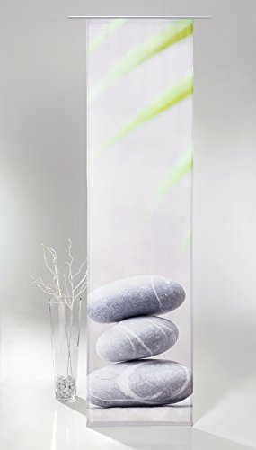 heimtexland ® Flächenvorhang mit hochwertigem Fotodruck HxB 245x60 cm inkl. Zubehör - Schiebevorhang Zen Steine Schiebegardine Stone Typ408