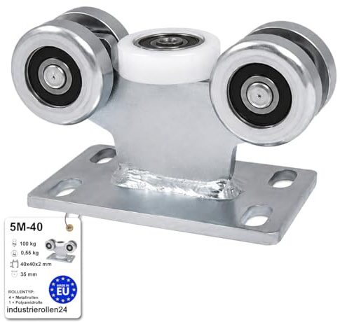 ZAB-S Laufwagen (Code:5M-40) Laufrolle Profilmaße:40x40x2 Gartentor Schiebetor Rolltor (5M-40)