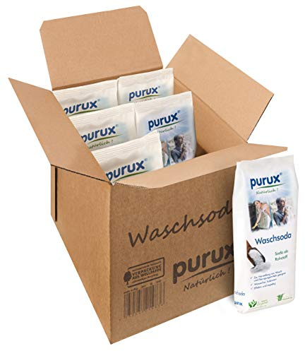 purux Waschsoda Pulver 5kg + 1kg Bonus | Natriumcarbonat | Reine Soda Schwer | Pulver Für Haushalt und Reinigung