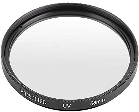 VBESTLIFE Filtro de Protección UV para Objetivo Lentes de Filtro UV Ultra Delgados de Alta Transmitancia para Cámaras DSLR(58mm)