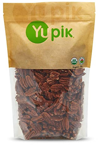 Yupik Organic Raw Pecans, 2.2 lb (35.2 oz), Kosher, Gluten-Free, Non-GMO, Vegan, Raw Nuts, Unsalted, Unroasted, Oil-Free, Crunchy, Source of Fiber, Healthy Snacks, Ideal for Baking & Cooking