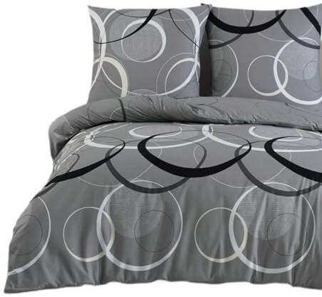 Buymax Bettwäsche 135x200 cm 4-teilig – Bettwäsche Set Renforcé 100% Baumwolle, 2 x Bettbezug 135x200 cm und 2 x Kissenbezüge 80x80 cm, Oeko-TEX, Reißverschluss, weich und atmungsaktiv