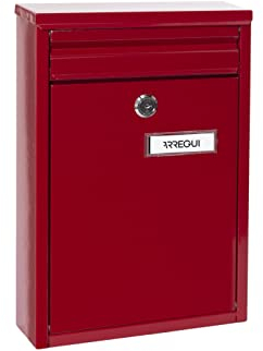ARREGUI Zaguán E5756 Boîte aux Lettres en Acier, Taille S (Courrier Format A5), Boîte aux Lettres Extérieure Individuelle, avec Fente arrière, Facile à Installer, Rouge