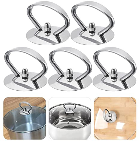Cabilock 5st Ersatzgriff Für Topfdeckel Deckelgriffe Für Kochgeschirr Pfannendeckel Griff Topfdeckelgriffabdeckung Topfdeckelknopf Kesseldeckelknopf Rostfreier Stahl Universalpfanne