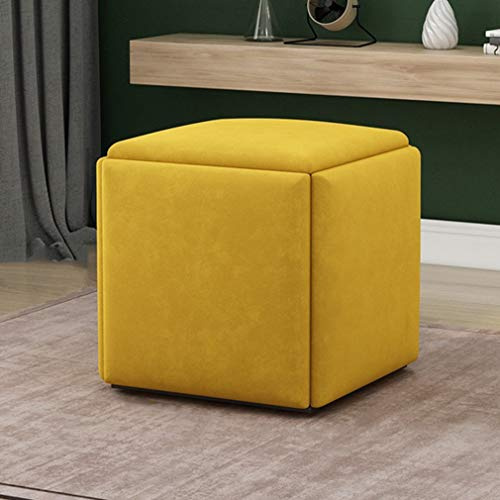 ZXF- Stapelbare Sofa Stuhl Hocker Kombination 5 In 1 Sitzwürfel Fußschemel - Atmungsaktive Wildleder Fußstütze Ottomans Home Accessoire Kreatives Würfelsofa, Gemischte Farben
