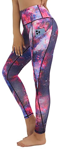 BUBBLELIME 25/26/27/28 Out Pockets High Waist Yoga Pants Women Leggings Cross Pockets Pants_Galaxy XS_26 Inseam(1)