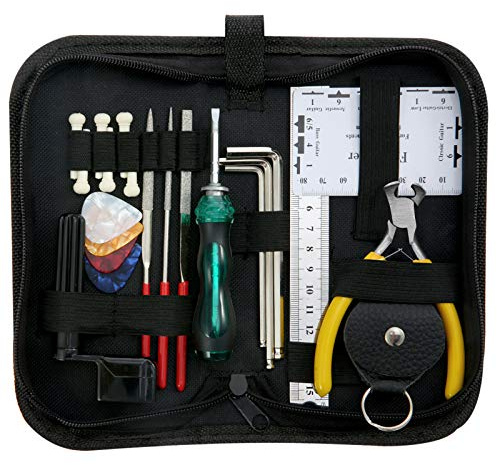 summina Wartung Gitarre Reparatur Werkzeugset für die Reinigung inkl. String Organizer & String Action Roller & Messwerkzeug und Set Sechskantschlüssel und Draht