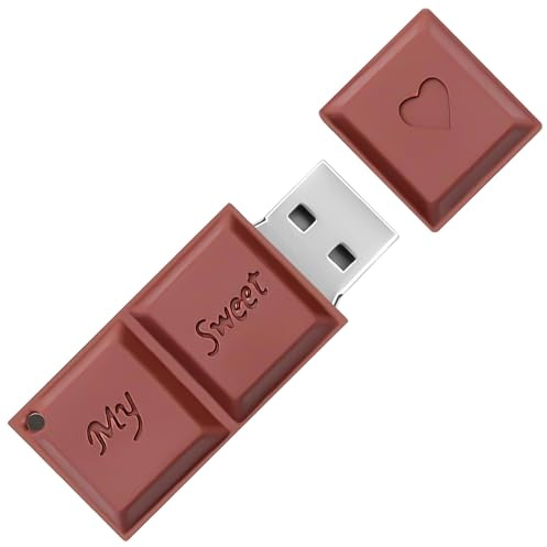 BorlterClamp 64GB USB-Stick in Schokoladenform Neuartiges und Süßes USB-Flash-Laufwerk Speicherstick für Externe Datenspeicher