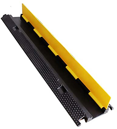 Boden Kabelbrücke, Fussboden Kabelkanal, Modular Gefertigte Kabelschlauch, Anschluß Schnüre Und Drähte, Zum Büro, Werkstatt, Lager, Konzert(Size:1000x220x32mm,Color:Schwarz Gelb)