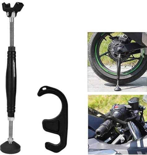 Soporte de rueda trasera y delantera para motocicleta, fácil y portátil, la sexta generación, color negro