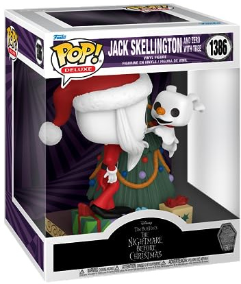 Funko POP! Deluxe: The Nightmare Before Christmas - Jack Skellington & Zero | Offizielles Cartoon/Animation Merch - Vinyl Sammelfigur als Regal Deko - Geschenkidee zum Geburtstag für Fans und Sammler