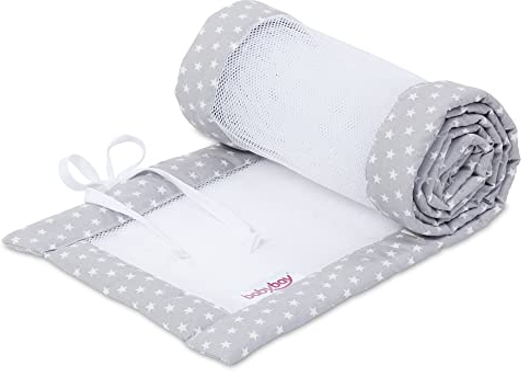 babybay Nestchen Mesh passend für Modell Original, lichtgrau Sterne weiß