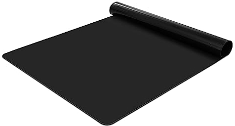 KitchenRaku Tappetino in silicone extra grande, antiscivolo, antiaderente, resistente al calore, riutilizzabile, per alimenti, lavabile in lavastoviglie (Nero, 60x40cm)