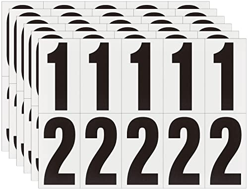4 Inch Adhesive Numbers for Mailbox, House Numbers, Reflective Number Sticker, Mailbox Decals, Address Number, Trash Cans Decal, for Outside (60 PCS)