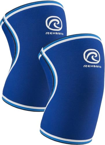 Rehband Kniebandage Kraftsport - 7mm SBR/Neopren Bandage Knie flexibel & rutschfest, Qualitativer Knee Support für Herren & Damen