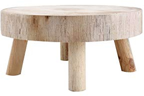Holz-Pflanzenhocker, Niedriger Pflanzenständer, Runder Topf-Blumenständer-Riser-Halter, Ständer für Mehrere Pflanzen, Garten-Pflanztopf-Riser-Halter, Moderner Pflanzenständer mit(Warmes Braun S)