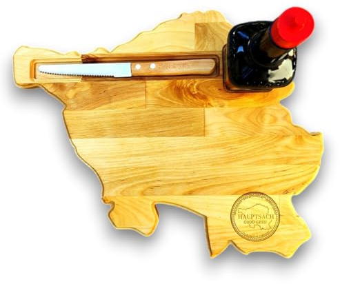Saarlandbrett Frühstücksbrettchen aus Holz, Legendärer Maggi Style, für Saarländer, Lusitge Geschenkidee aus Holz
