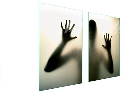 TMK ArtDeko Herdabdeckplatten Set 75x52 cm Ceranfeld Abdeckung Glas Spritzschutz Abdeckplatte Glasplatte Herd Ceranfeldabdeckung Deko Schneidebrett, Gesicht