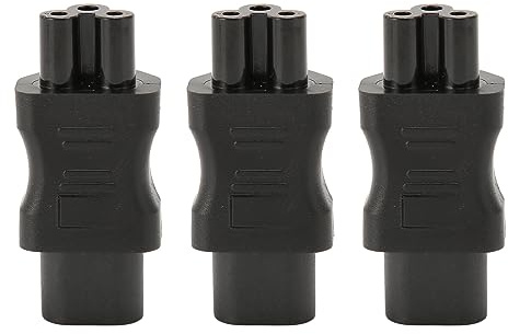 3 Stück IEC320 C8 auf IEC320 C5 Netzteil, Premium-Kupfer, 2,5 A 250 V, 2500 W, PVC-Gehäuse, Verstärktes Design, Kompakte Struktur, für PDU-Chassis, USV-Buchse, Netzteil