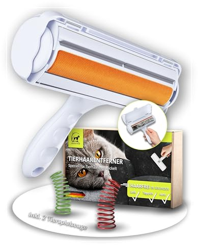 ORIENTPAW Profi Tierhaarentferner – Fusselrolle für Katzen & Hunde - 100% Hygiene effektive Reinigung – wiederverwendbarer selbstreinigende Katzenhaarentferner Weiß – Für Teppich, Möbel, Sofa & Auto