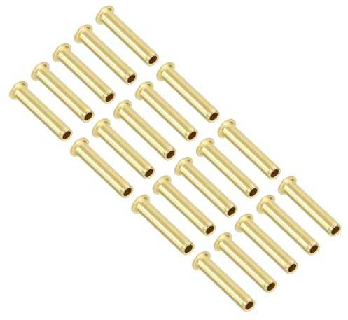 PATIKIL 2mm di Diametro Esterno Inserto di Compressione in Ottone, Confezione da 20 Inserti per Tubi di Supporto per Raccordi a Compressione per Acqua, Olio Aria