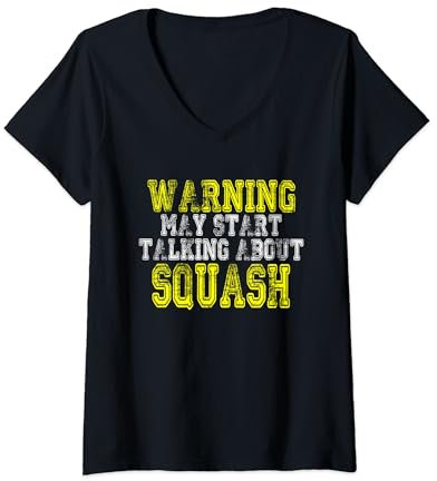 Damen Squash Trainer Lustiger Squash Spruch Squash Spieler T-Shirt mit V-Ausschnitt