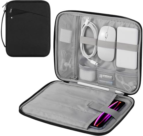 MoKo Housse de Transport pour Tablette 13 avec Poignée, Sac de Protection Rembourré pour 13 iPad Air M4 2026, MacBook Neo (A18 Pro), 13 iPad Pro M5, Galaxy Tab S9/S8 Plus 12.4, Noir