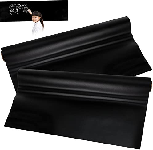 TEHAUX Autocollant Pour Tableau Noir Pvc 45x200 Cm Lot De 2 Film Adhésif Réutilisable École Bureau Maison